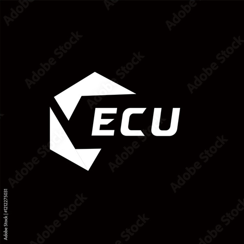 ECU creative minimalist letter logo. ECU unique vector initials alphabet letter logo design