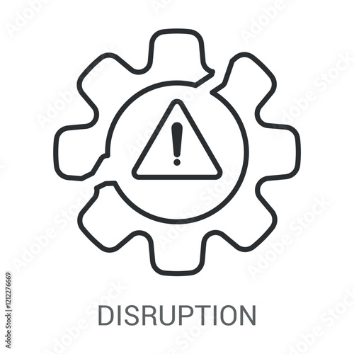 Disruption Icon Vector Illustration Line Style