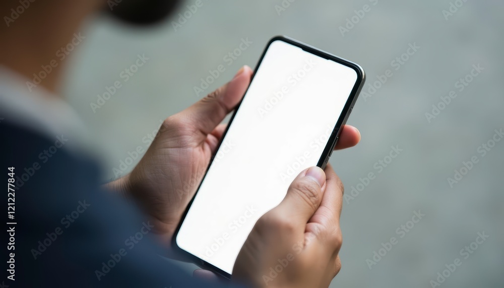Hand holding a smart phone Hand holding a smart phone