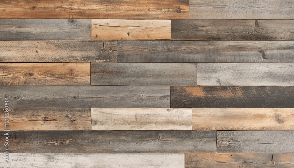 Naklejka premium Aged Barnwood Textures Emphasizing Rich Uneven Colors in Rustic Charm Showcasing Organic Wood Texture