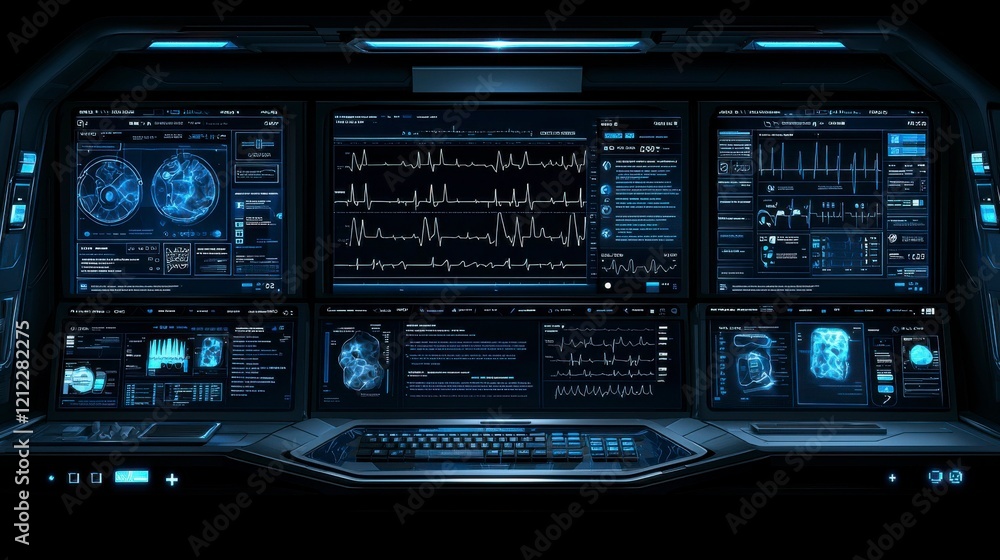 Modern infographic of a health management system featuring digital dashboards, medical charts, and secure databases for efficient patient information handling Modern infographic of a health management system featuring digital dashboards, medical charts, and secure databases for efficient patient information handling