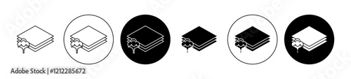 Vape cotton pads vector icon collection in black filled and outlined versions