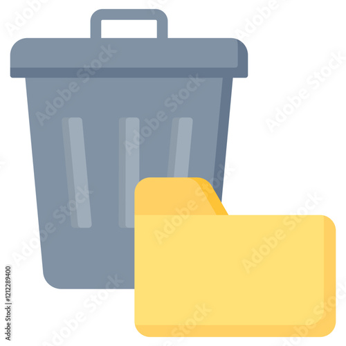 Data Trash Flat Icon