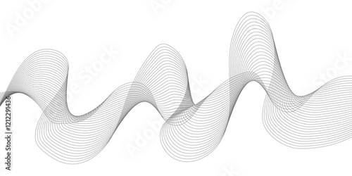 Abstract vector modern gradient white background with grey wavy lines.
