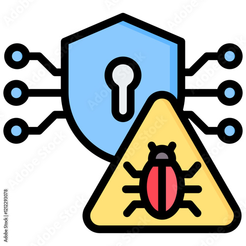 Cyber Threat Outline Color Icon