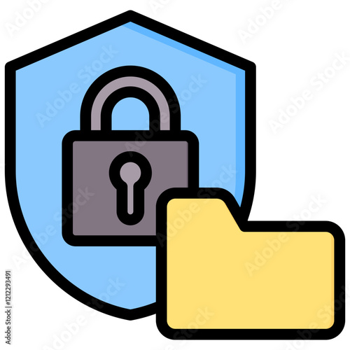 Data Protection Outline Color Icon