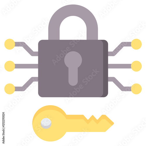 Cryptography Flat Icon photo