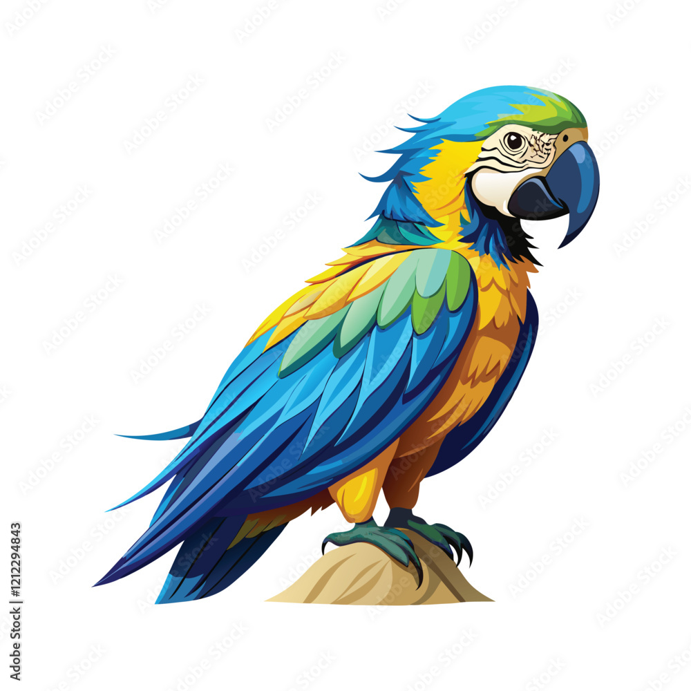 Obraz premium A Colorful Beautiful Bird on White Background.