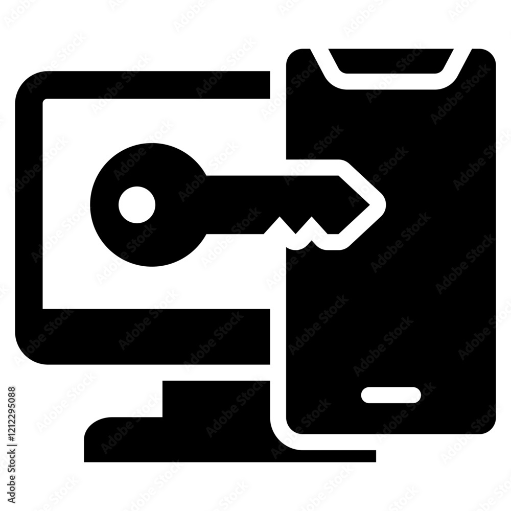 Two Factor Authentication Glyph Icon Two Factor Authentication Glyph Icon