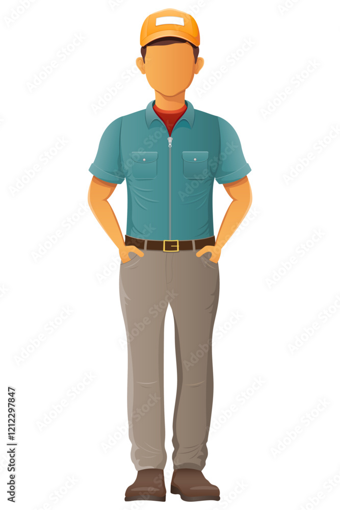 young man is handsome modern and promising vector illustration isolated on white background young man is handsome modern and promising vector illustration isolated on white background
