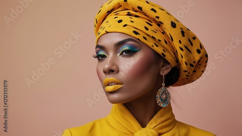 A colorful and vibrant woman photo