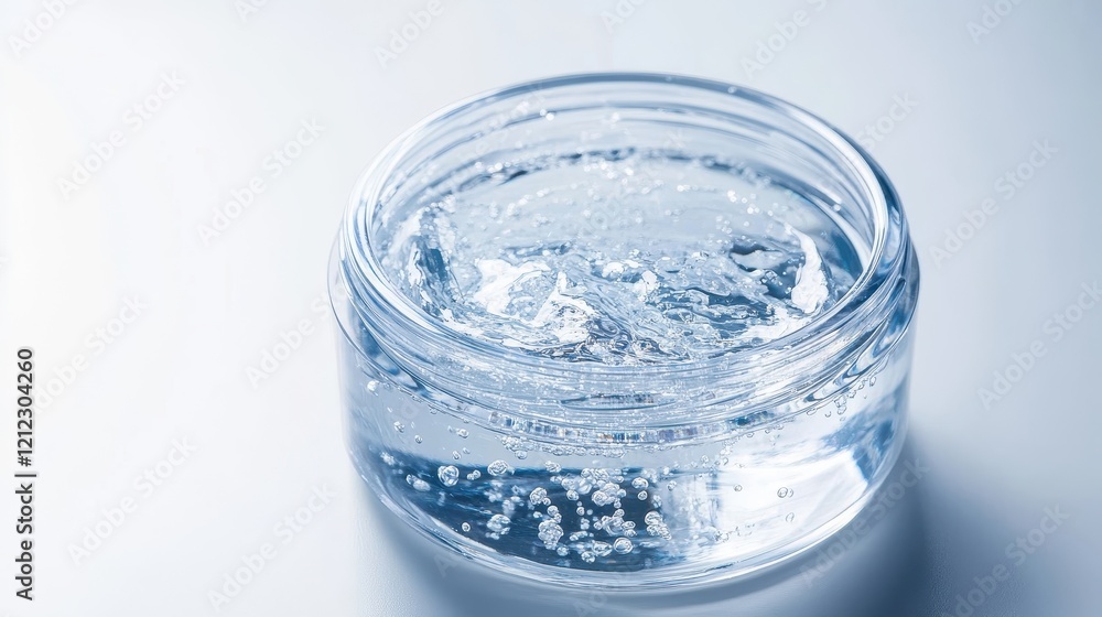 Clear Water with Bubbles in Glass Container Clear Water with Bubbles in Glass Container