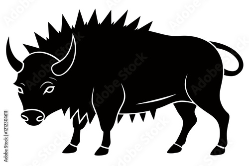 A simple wild animal shap with short spikers cartoon style , vector illustration