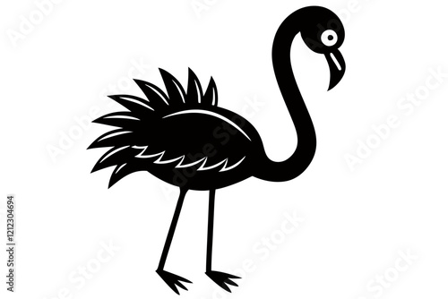 A simple wild animal shap with short spikers cartoon style , vector illustration