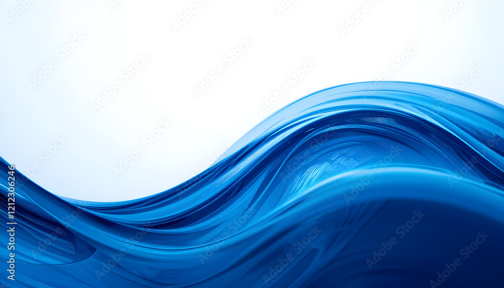 Fototapeta premium Blue abstract wave background with white background. ai generative. 