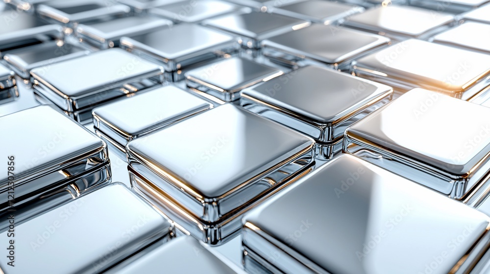 Abstract metallic chrome cubes background. Abstract metallic chrome cubes background.