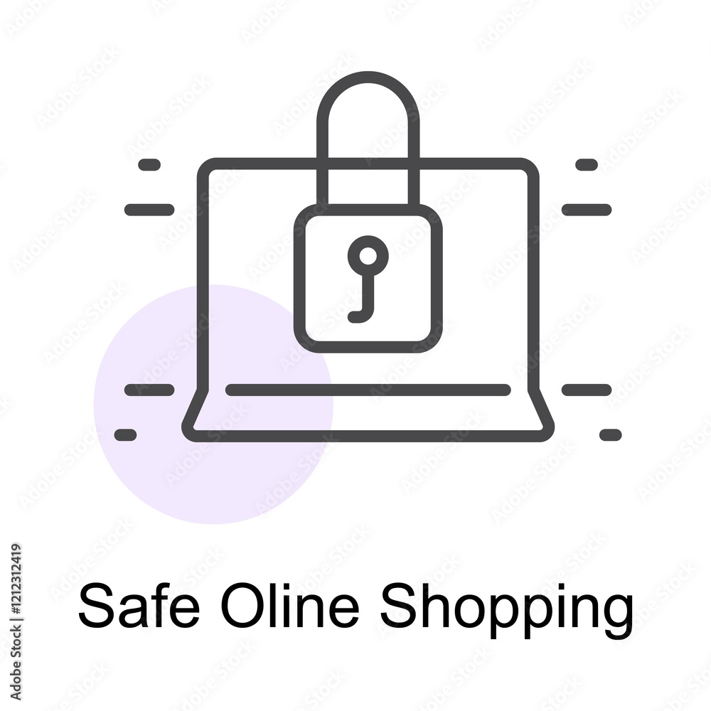 Safe Online Shopping Icon. Vector Icon Design Safe Online Shopping Icon. Vector Icon Design