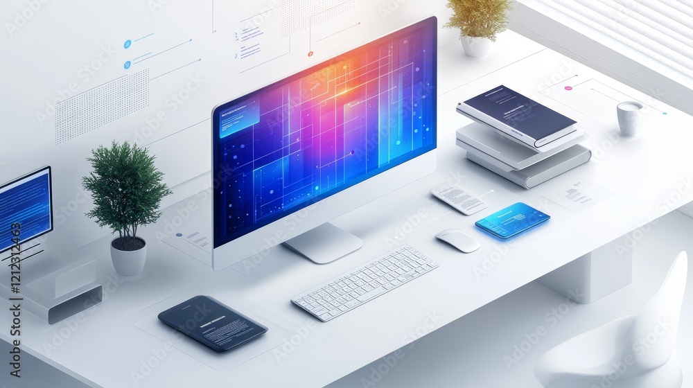 Realistic high-definition materials for modern office desks Realistic high-definition materials for modern office desks