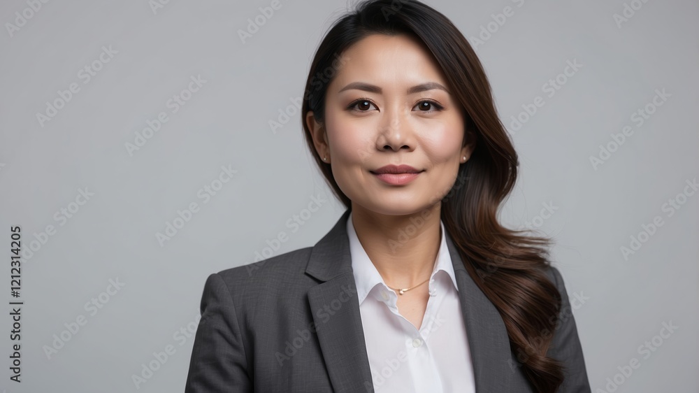 Confident Asian businesswoman isolated on white background Confident Asian businesswoman isolated on white background