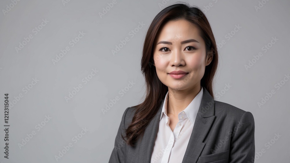 Confident Asian businesswoman isolated on white background Confident Asian businesswoman isolated on white background