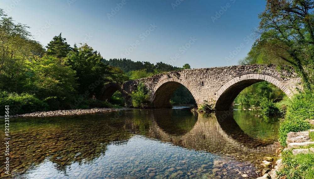 Fototapeta premium old stone bridge over the river