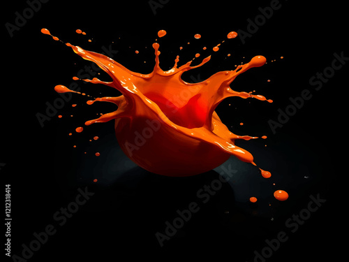 isolated orange water splash on background photo