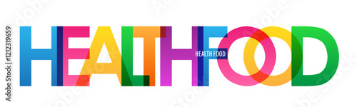 HEALTH FOOD colorful vector typography banner