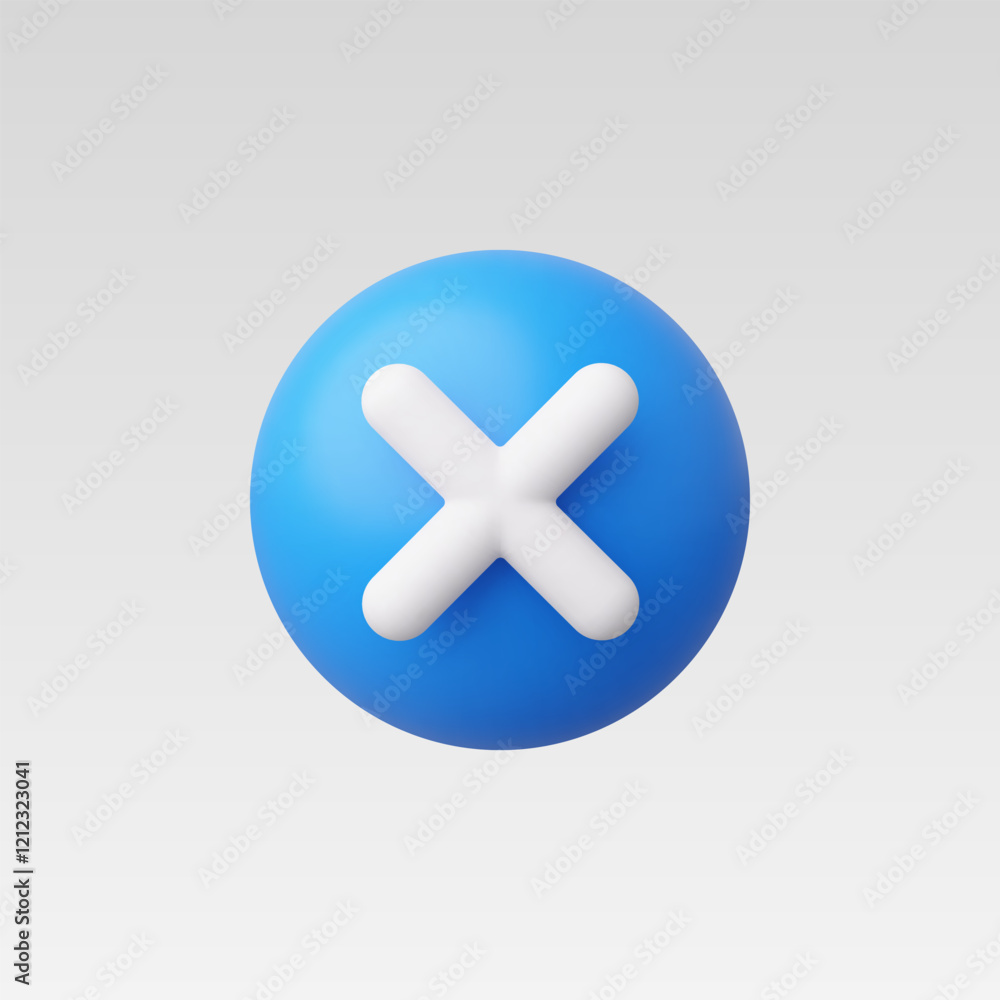 Fototapeta premium 3d Realistic Cross checkmark sign vector illustration