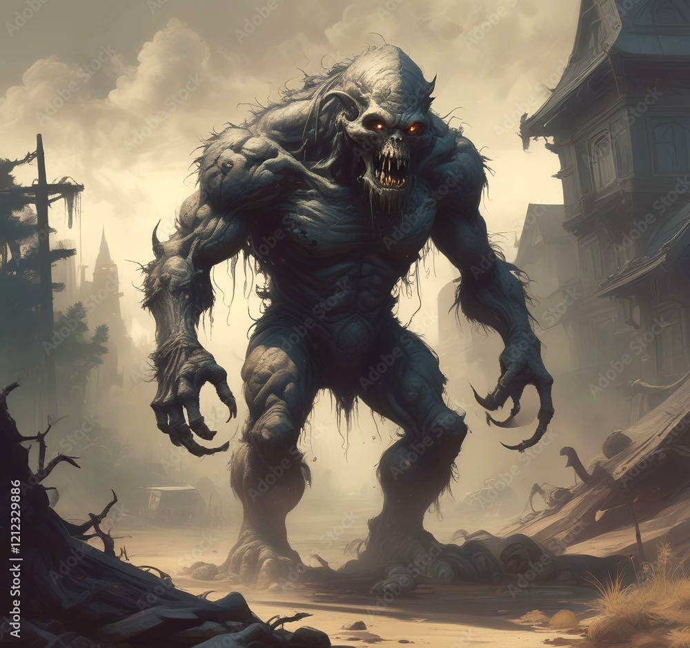 Illustration of dusty spooky monster Illustration of dusty spooky monster