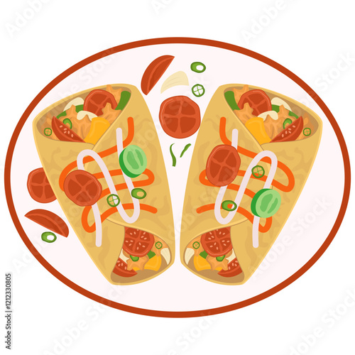 Mexican Burrito Illustration Design