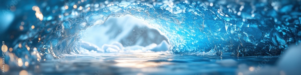 Iceland's Vatnajökull Glacier, shimmering blue ice caves, vast snowy expanses, ethereal winter wonderland, low poly art style Iceland's Vatnajökull Glacier, shimmering blue ice caves, vast snowy expanses, ethereal winter wonderland, low poly art style