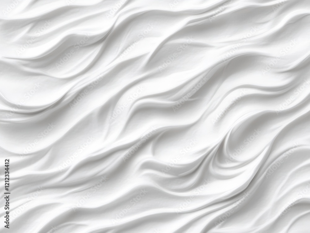 A textured white surface with flowing waves, creating a soft, elegant appearance. A textured white surface with flowing waves, creating a soft, elegant appearance.