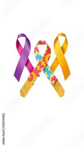 Intertwined Colorful Ribbons of Unity and Awareness, woed cancer day
