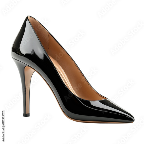 Elegant Black Patent Leather High Heels Pointed Toe Stilettos Women s Footwear photo