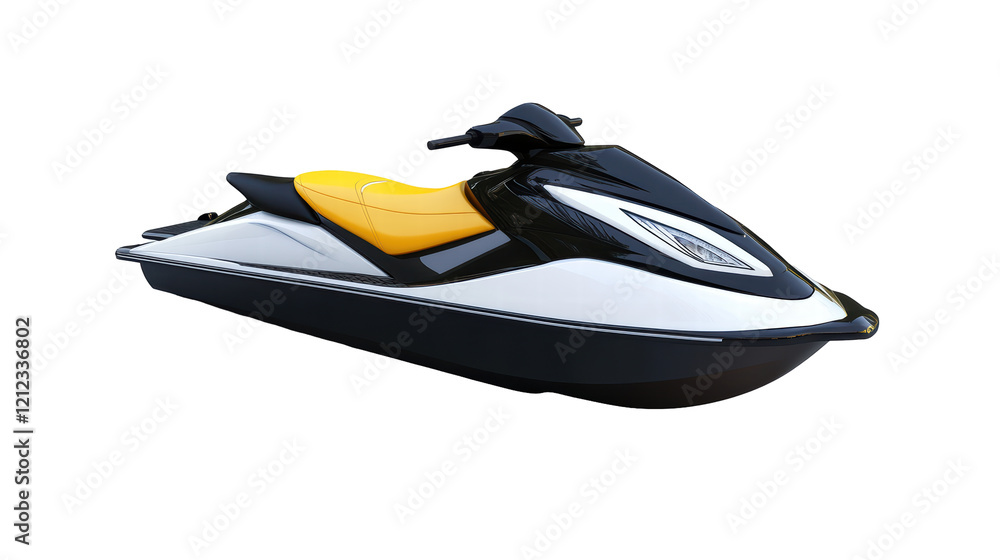 Isolated Jet Ski with Black and Yellow Design Isolated Jet Ski with Black and Yellow Design