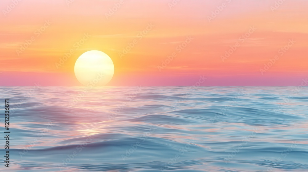 A serene sunset over calm ocean waters, creating a peaceful and reflective atmosphere. A serene sunset over calm ocean waters, creating a peaceful and reflective atmosphere.