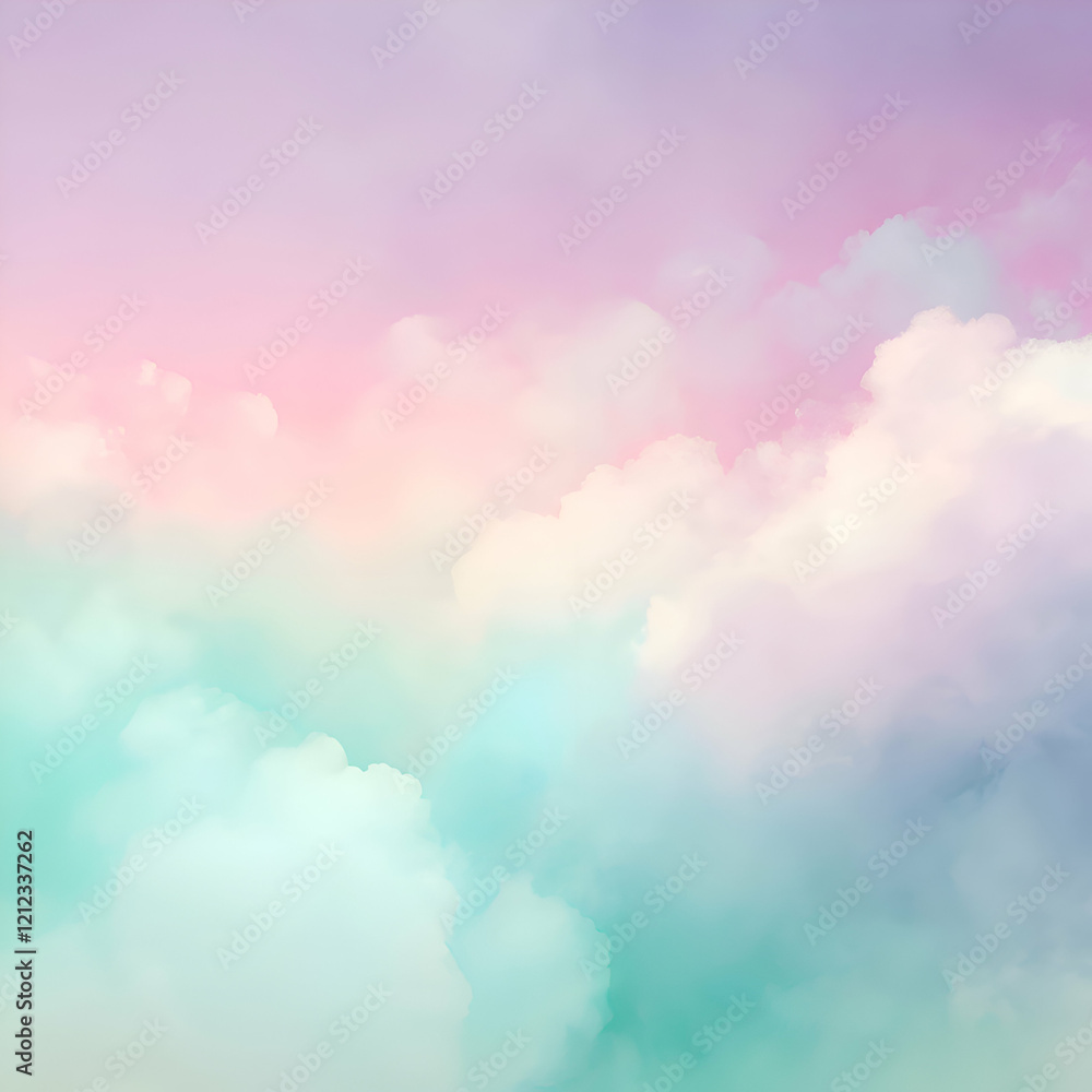 Dreamy Pastel Sky with Fluffy Clouds. Abstract Landscape Photography Dreamy Pastel Sky with Fluffy Clouds. Abstract Landscape Photography