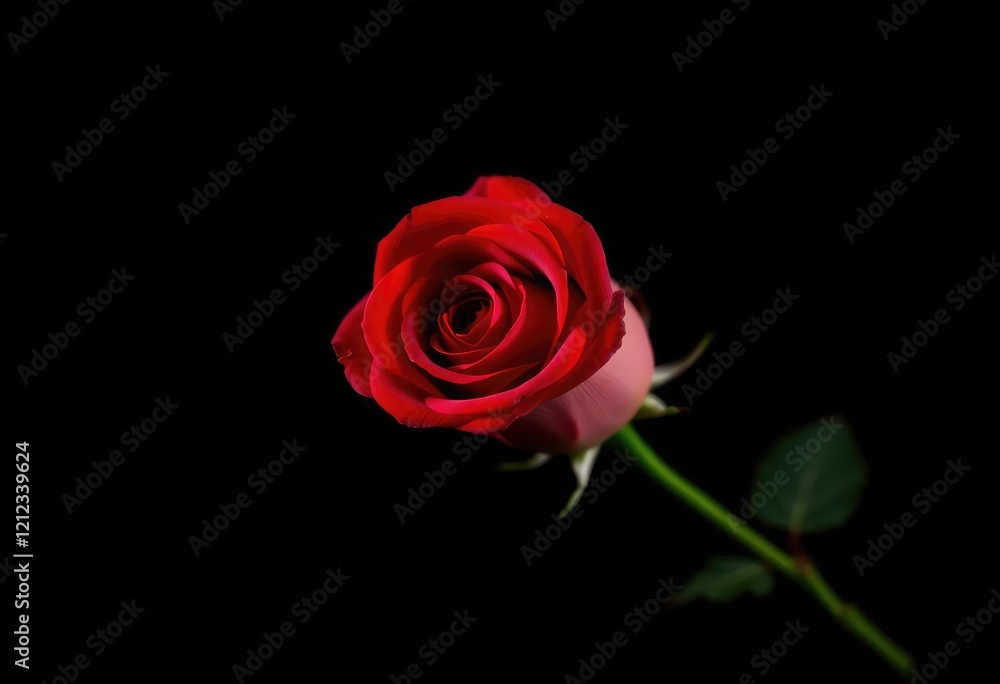 Red Rose Against Black Background Red Rose Against Black Background