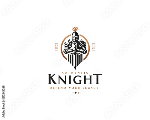 Gaming sword knight guardian logo for team e-sport company