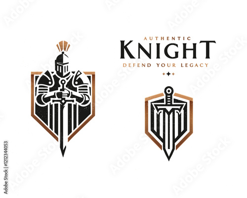 Gaming sword knight guardian logo for team e-sport company