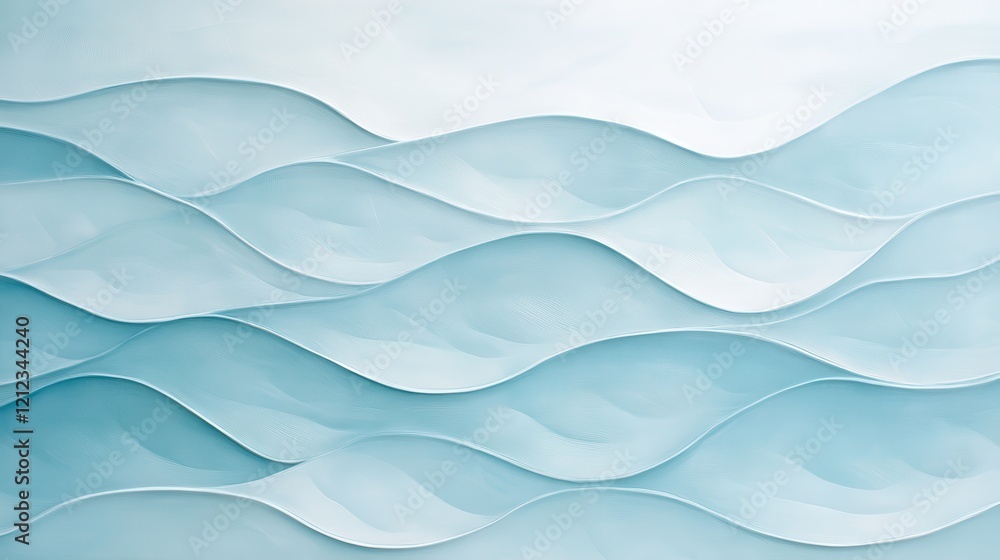 Fototapeta premium Soft overlapping waves abstract design minimalist art studio calm environment aesthetic concept