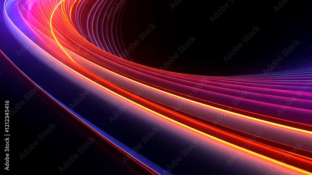 3d render abstract geometric background of colorful neon lines glowing in the dark futuristic wallpaper. 3d render abstract geometric background of colorful neon lines glowing in the dark futuristic wallpaper.
