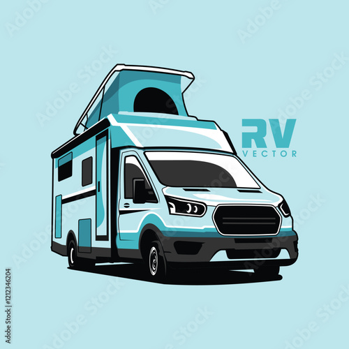 illustration of a car camper van camper vector camper logo design illustration of a camper
