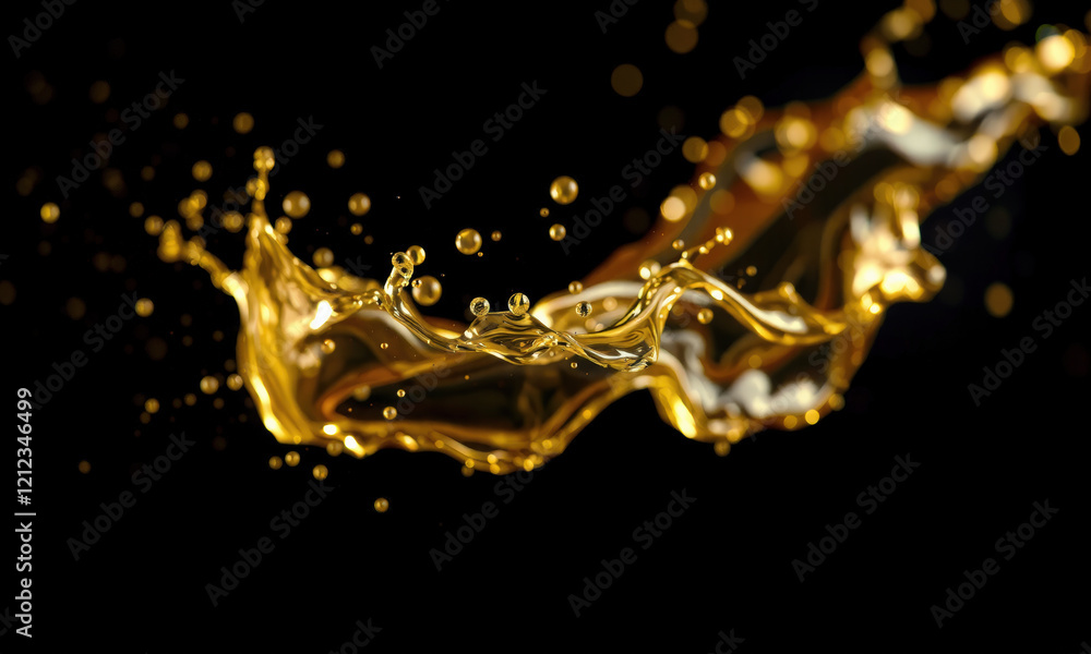 Gold splash with fluid motion creates stunning visual effect against black background, showcasing beauty of liquid dynamics and light reflection Gold splash with fluid motion creates stunning visual effect against black background, showcasing beauty of liquid dynamics and light reflection