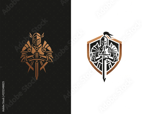 Gaming sword knight guardian logo for team e-sport company