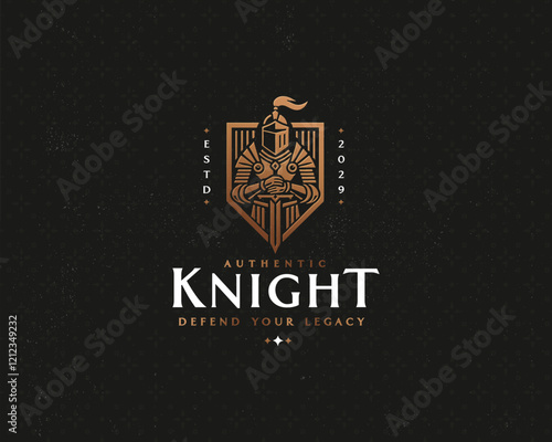 Gaming sword knight guardian logo for team e-sport company