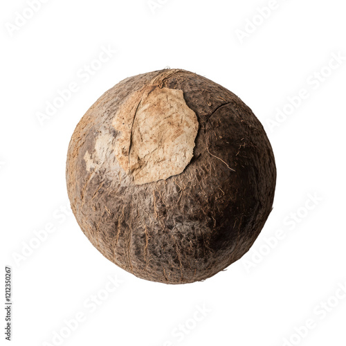 Isolated Cracked Coconut