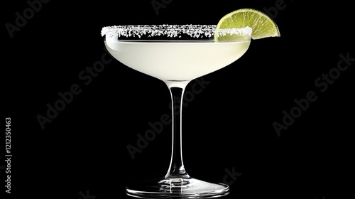 Wallpaper Mural Margarita glass with a salted rim and a lime wedge, top view. Torontodigital.ca