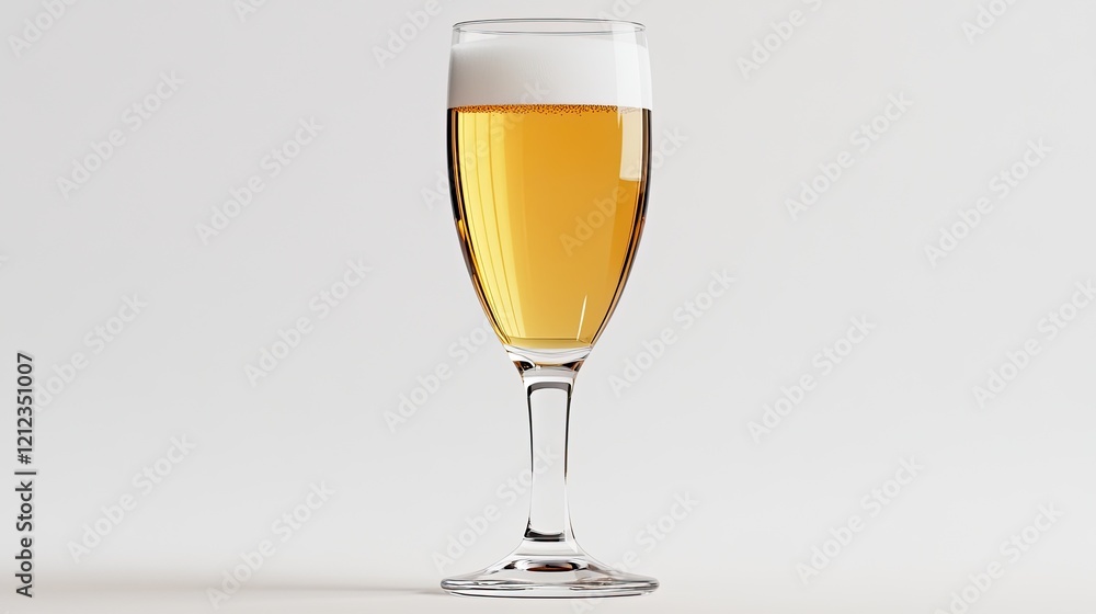 Pilsner glass with a long stem, top view. Pilsner glass with a long stem, top view.
