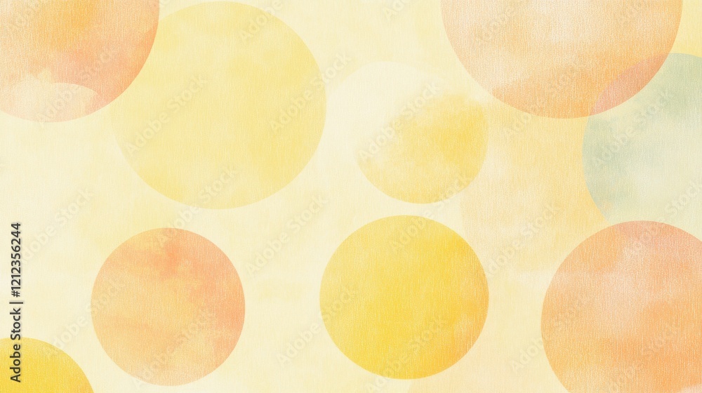 Pastel yellow background with overlapping circles abstract design digital art soft aesthetic top-down view visual serenity Pastel yellow background with overlapping circles abstract design digital art soft aesthetic top-down view visual serenity